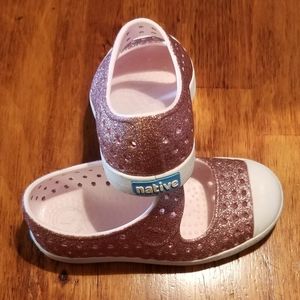 Native juniper bling shoes rose gold glitter size C9 kids